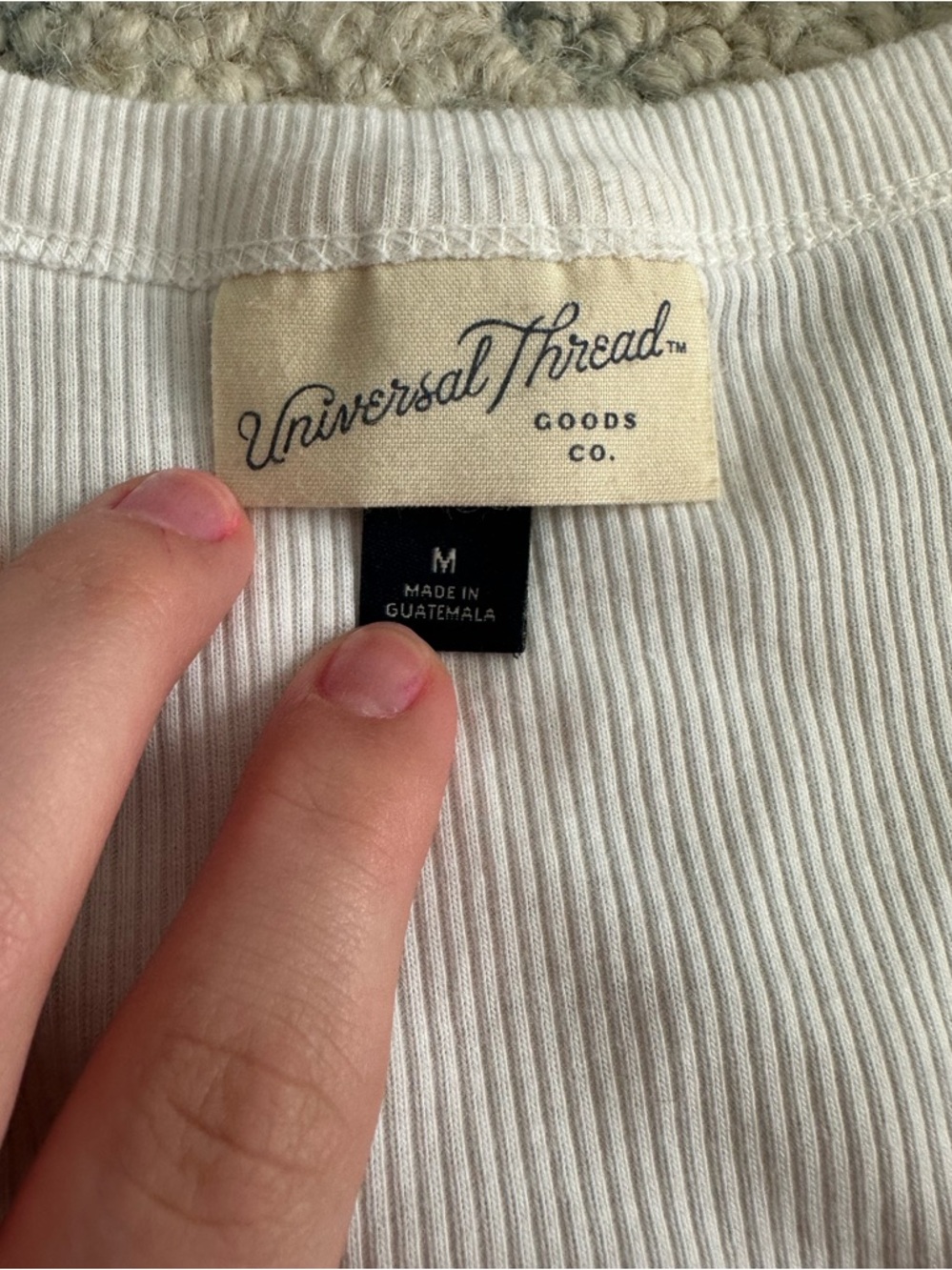 Universal Thread White Ribbed Tank Top - Picture 2 of 3